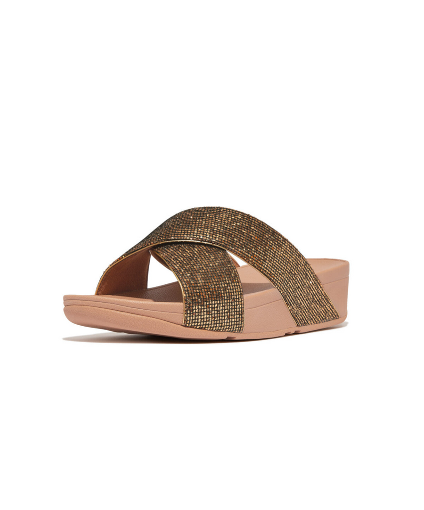 Fitflop Lulu Glitterball Cross Slide Gold – Bstore