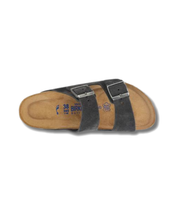 Birkenstock Arizona Suede Leather Velvet Grey Soft Footbed Sandals