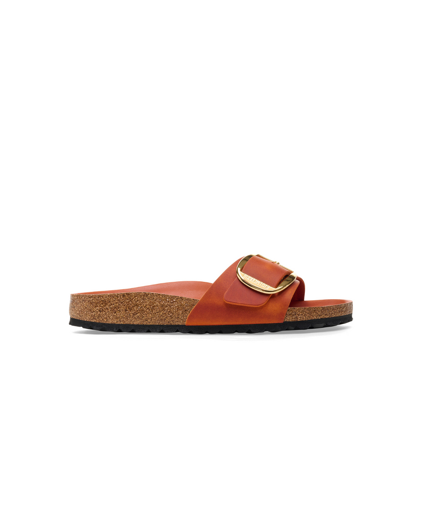 Birkenstock Madrid Big Buckle Oiled Leather Burnt Orange Sandals