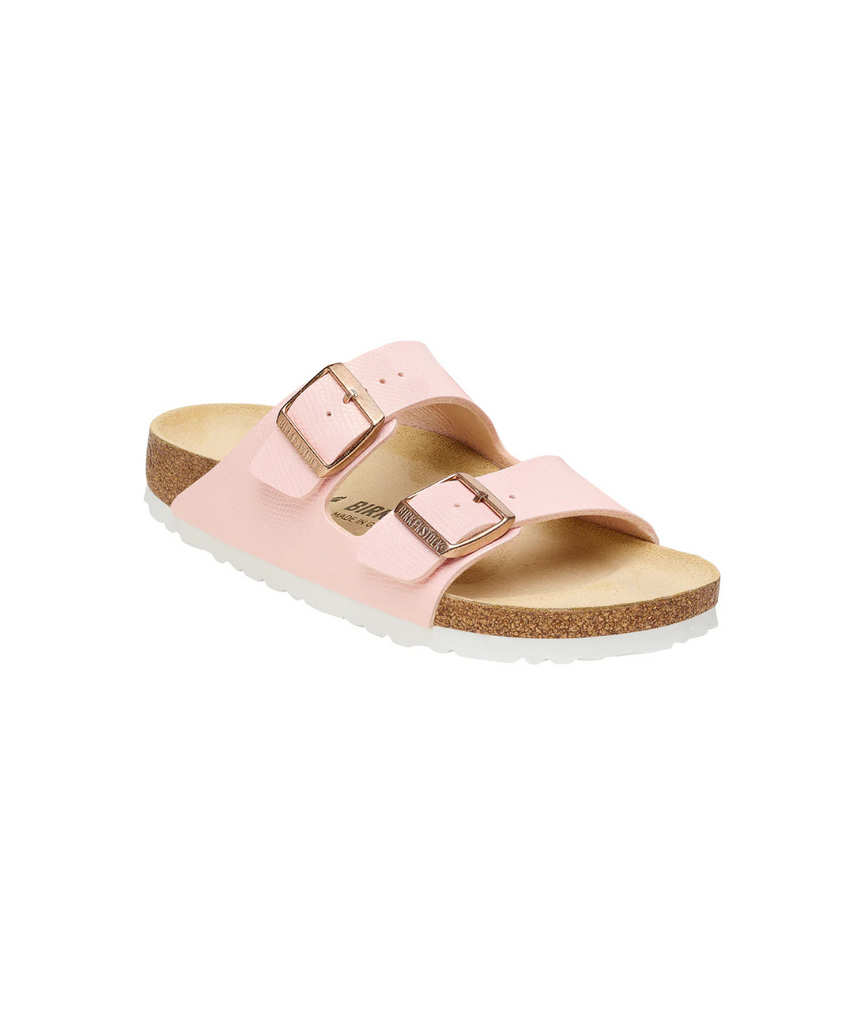 Birkenstock Arizona Shiny Lizard Embossed Birko-Flor Light Rose