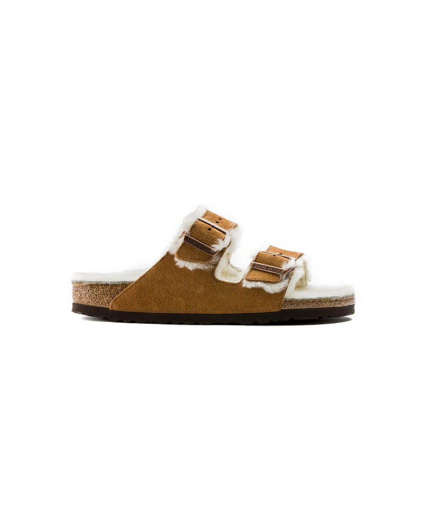 Birkenstock Arizona Suede Shearling Mink Sandals Free Shipping