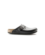 Birkenstock Boston Leather Black Supergrip Clogs