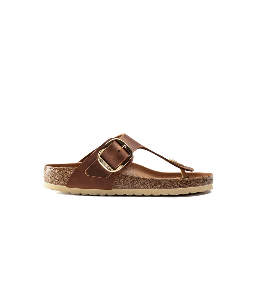Birkenstock Gizeh Big Buckle Oiled Leather Cognac Sandals Free