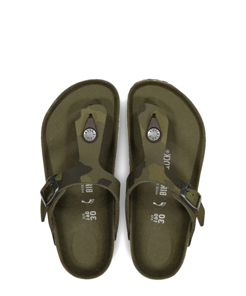 Birkenstock Kids Gizeh Birko Flor Desert Soil Camo Khaki Sandals Free Express Shipping Orders Over 120 Bstore