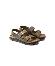 Birkenstock Milano Cross Town Oiled Leather Faded Khaki Mens Sandals