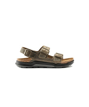 Birkenstock Milano Cross Town Oiled Leather Faded Khaki Mens Sandals