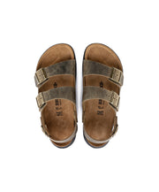 Birkenstock Milano Cross Town Oiled Leather Faded Khaki Mens Sandals