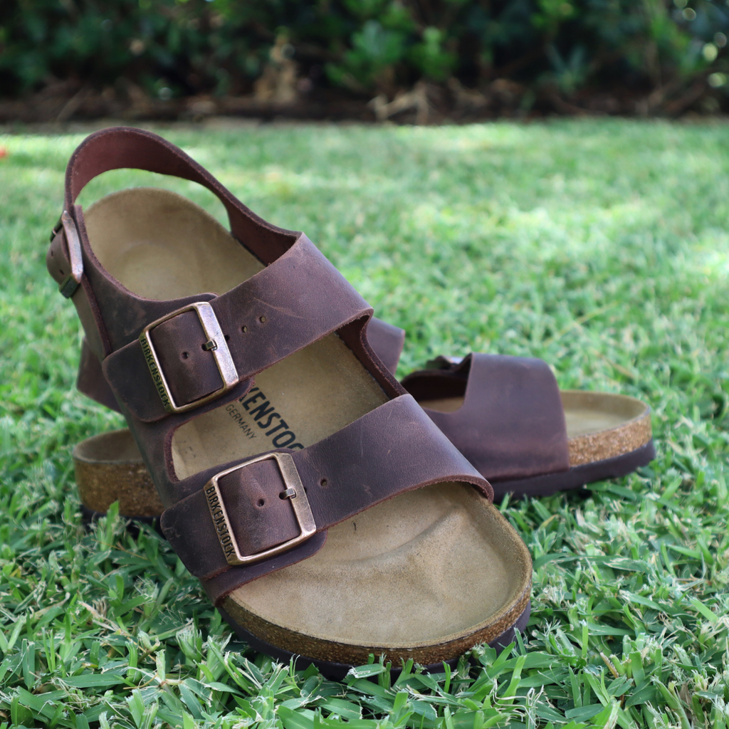 Birkenstock Milano Oiled Leather Sandals Habana Brown $130 Regular Birkenstock Milano-Habana Oiled Leather main image 3