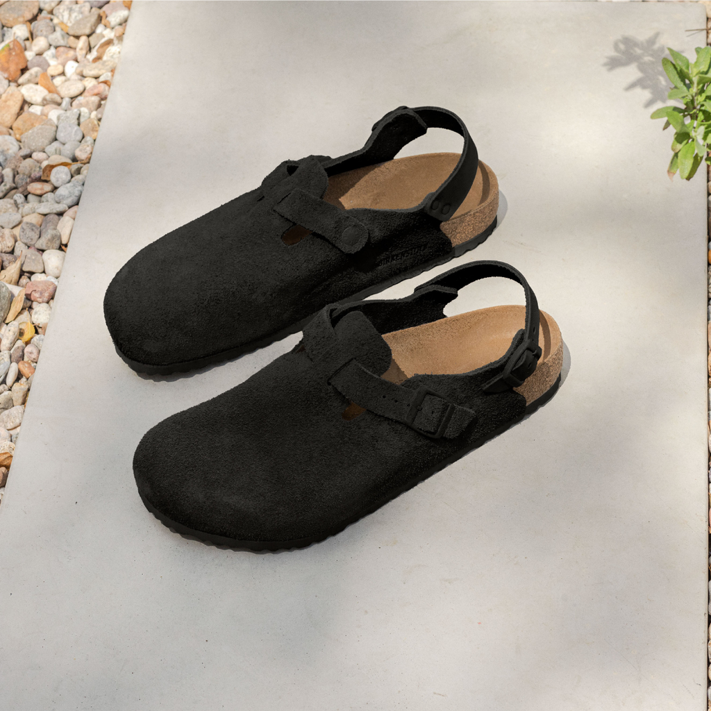 Birkenstock Tokio Suede Leather Black Clogs – Bstore