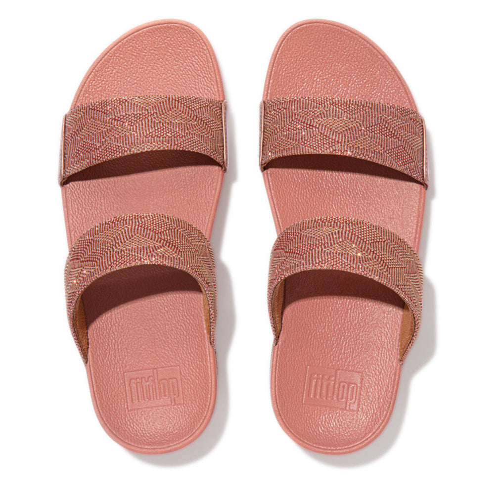 FitFlop Lulu Glitz Slides Pink