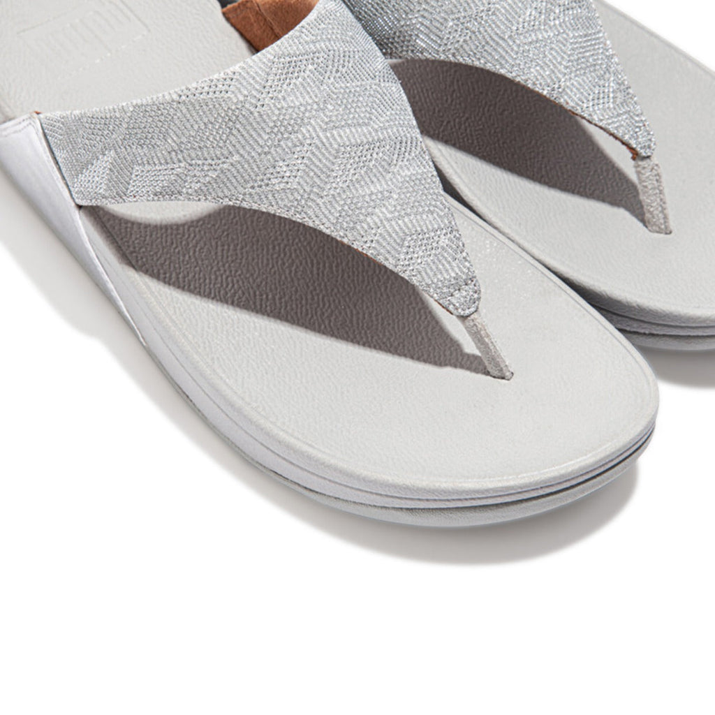 FitFlop Lulu Glitz Toe Post Sandals Silver