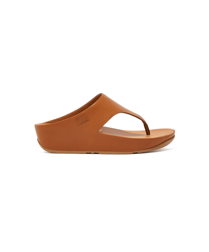 FitFlop Shuv Leather Light Tan Toe-Post Sandals Free Shipping