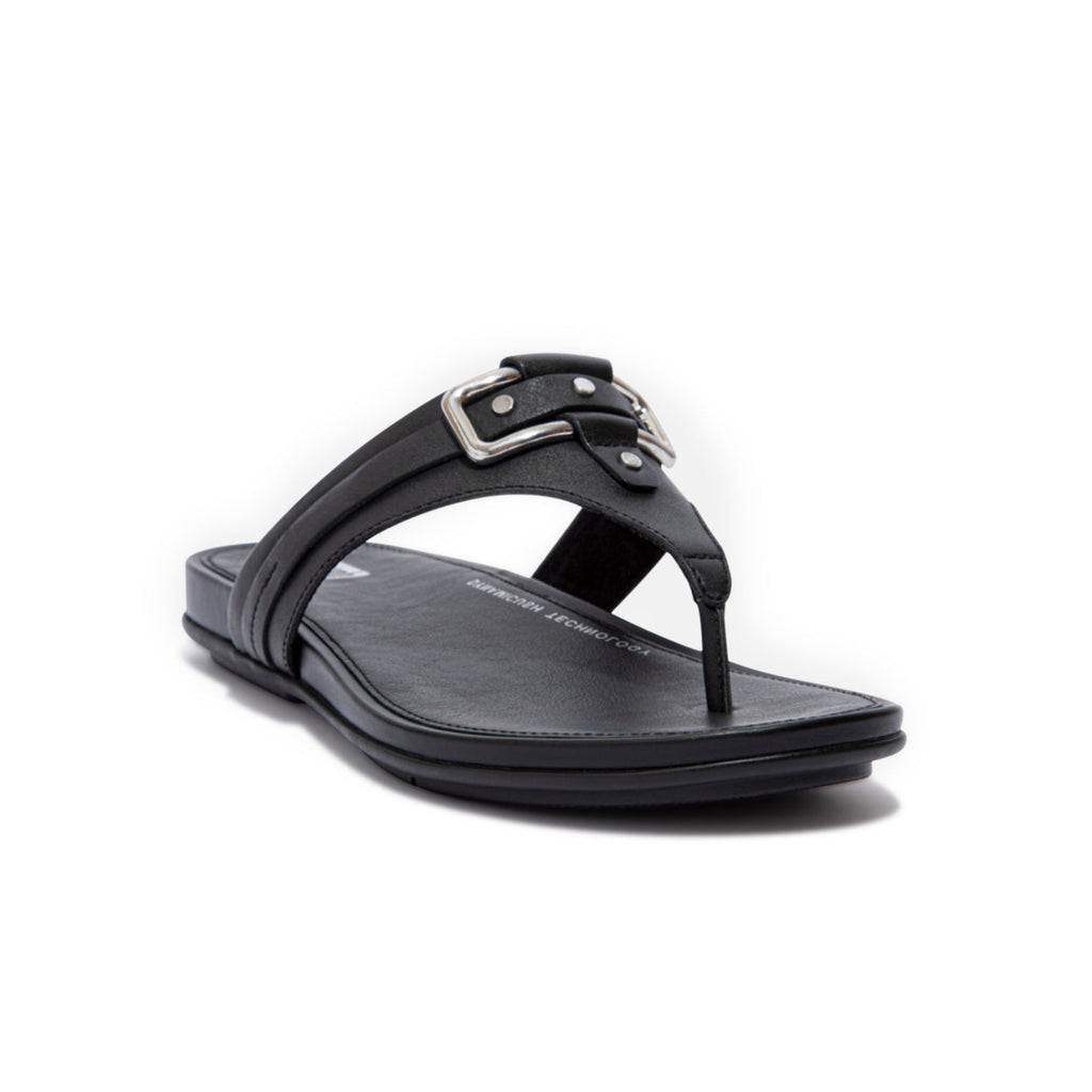 FitFlop Gracie Stud-Buckle Leather Toe-Post All Black Sandals | Free  Express Shipping Orders Over $120 – Bstore