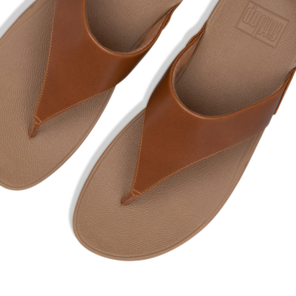 FitFlop Lulu Leather Toe Post Sandals Brown
