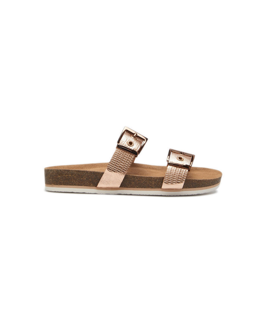 FRANKIE4 Sandy III Rose Gold Lizard Emboss Sandals Free Shipping Bstore