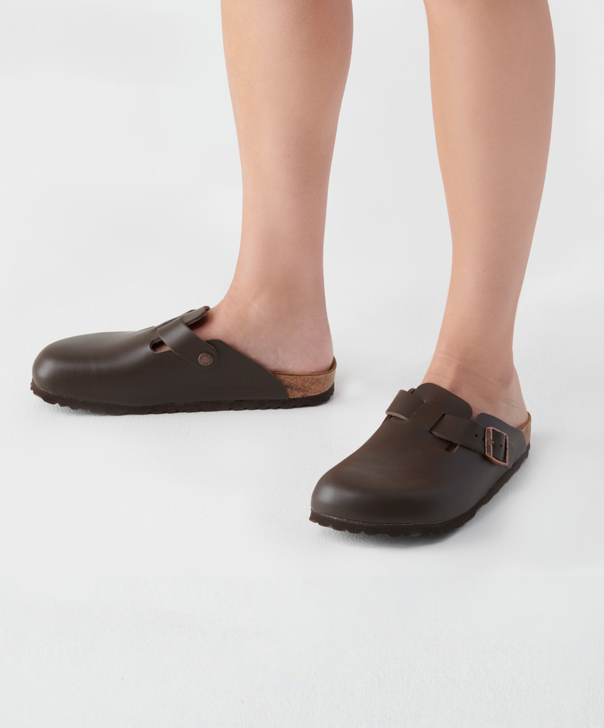 Birkenstock Boston Leather Dark Brown Clogs | Free Shipping – Bstore