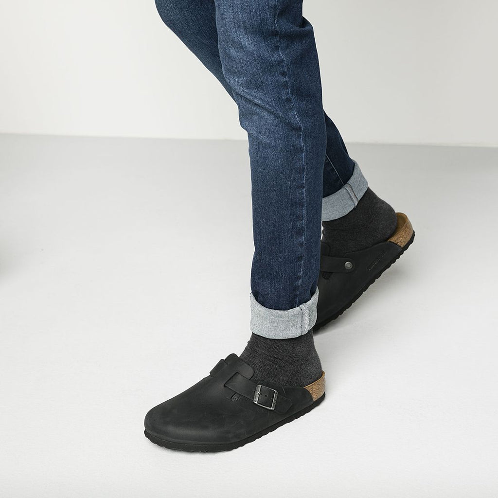 Birkenstock Boston Oiled Leather Black Clogs Free Shipping – Bstore