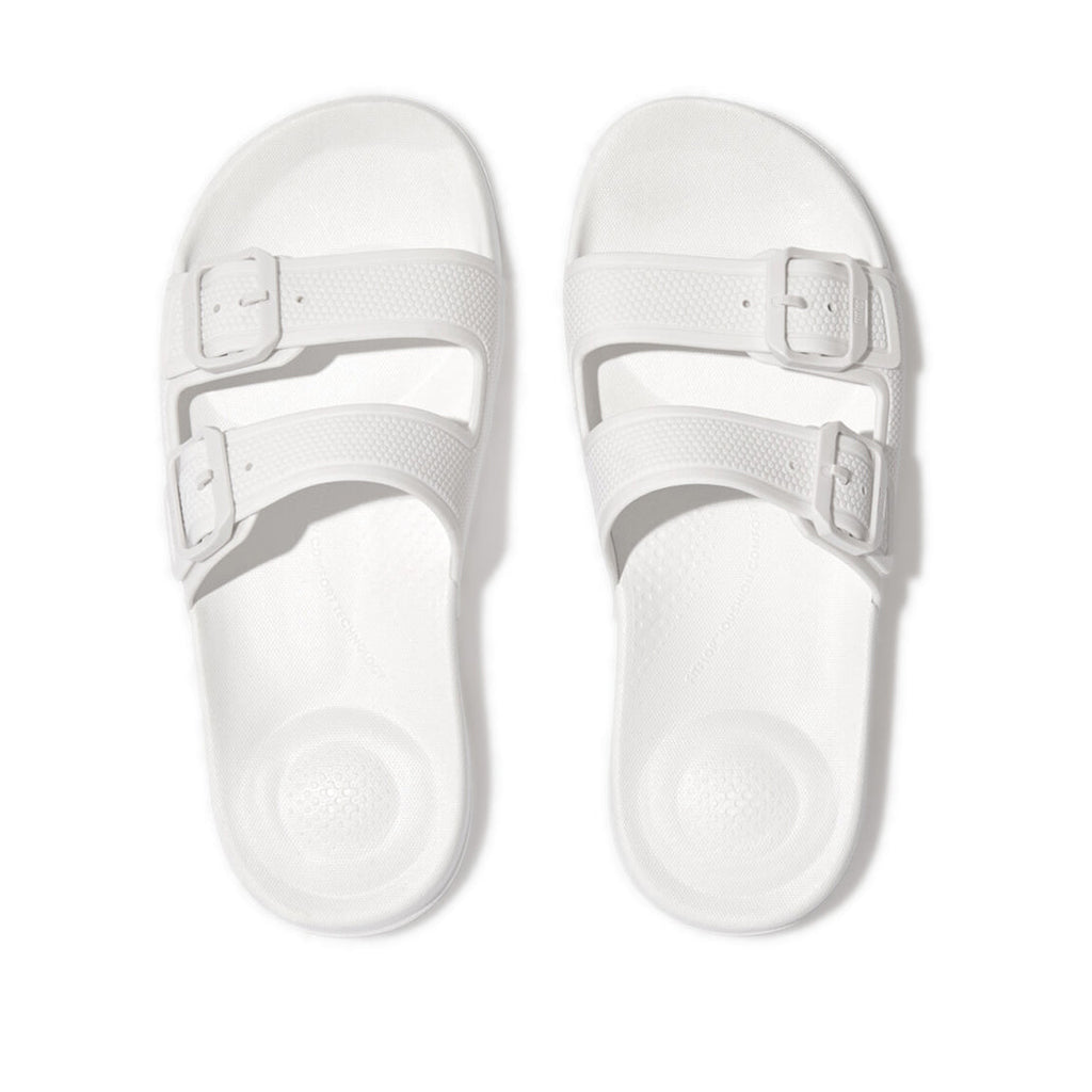 Fitflop iQushion Two Bar Buckle Slide Urban White Free Shipping