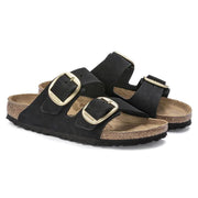 Birkenstock Arizona Big Buckle Nubuck Leather Black Sandals
