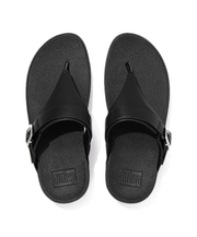 Fitflop Lulu Adjustable Leather Toe Post Sandals Black