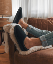 Emu Platinum Outback Scuff Black Sheepskin Slippers