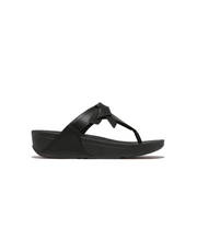 Fitflop Lulu Folded Knot Leather Toe-Post Sandals Black