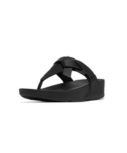 Fitflop Lulu Folded Knot Leather Toe-Post Sandals Black