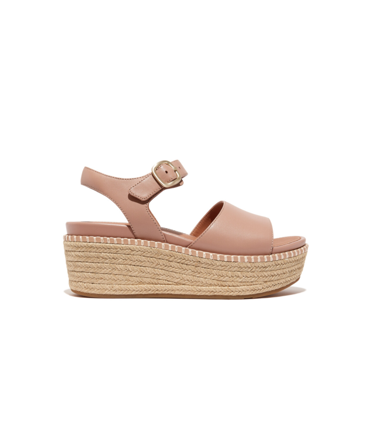 Fitflop Eloise Espadrille Leather Back Strap Wedge Sandals Beige Buff –  Bstore