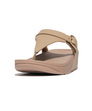 FitFlop Lulu Adjustable Leather Toe Post Sandals Latte Beige