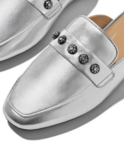 Fitflop Delicato Crystal Cluster Soft M/Leather Mules Silver
