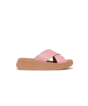 FitFlop F-Mode Leather Flatform Cross Slide Blush