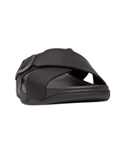 FitFlop Surfer Buckle Nubuck Mens Cross Slides Black
