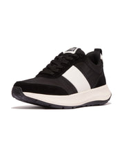 Fitflop F-Mode Flow Fabric Suede Leather Mens Sneaker Black/ Urban White