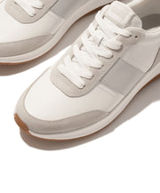Fitflop F-Mode Flow Leather Mens Suede Sneaker Urban White/ Artic Grey