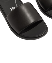 FitFlop iQushion D-Luxe Padded Leather Slides Black