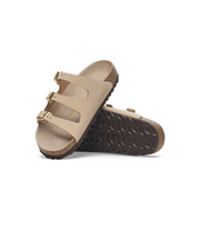 Birkenstock Florida Fresh Hex Nubuck Leather Sandcastle Sandals