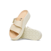 Papillio Almina Exquisite Smooth Leather Ecru Platform Wedge Sandals