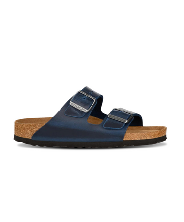 Birkenstock Arizona Oiled Leather Blue Soft Footbed Sandals Bstore