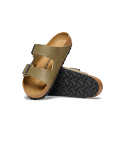 Birkenstock Arizona Smooth Leather Faded Khaki Sandals