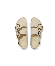 Birkenstock Milano Big Buckle High Shine Natural/Patent Leather Ecru Sandals