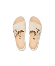 Papillio Almina Exquisite Smooth Leather Ecru Platform Wedge Sandals