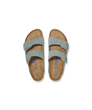 Birkenstock Arizona Suede Leather Pure Sage Soft Footbed Sandals