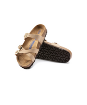Birkenstock Franca Nubuck Leather Sandcastle Soft Footbed Sandals
