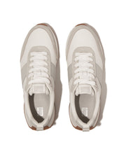 Fitflop F-Mode Flow Leather Mens Suede Sneaker Urban White/ Artic Grey