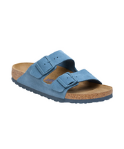 Birkenstock Arizona Suede Leather Elemental Blue Soft Footbed Sandals