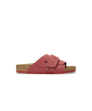 Birkenstock Kyoto Corduroy Embossed Suede Leather Sienna Red Sandals