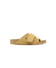 Birkenstock Kyoto Corduroy Embossed Suede Leather Cork Brown Sandals