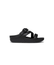 FitFlop Skinny II Z Strap Leather Slide Black