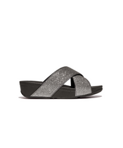 Fitflop Lulu Glitterdust Cross Slides Pewter