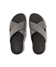 Fitflop Lulu Glitterdust Cross Slides Pewter